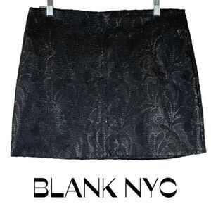 Blank NYC Vegan Leather Black Sequined Mini Skirt Size S WhimsiGoth Rave